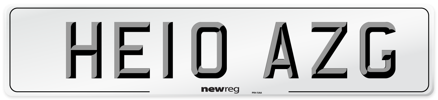 HE10 AZG Number Plate from New Reg